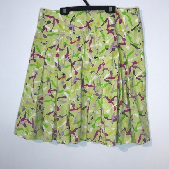 Liz Claiborne pleated novelty print mini skirt - Picture 1 of 7